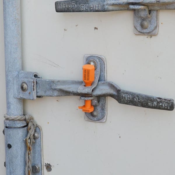 Oranje containerzegel op container