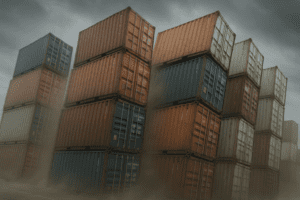 zeecontainer in depot.